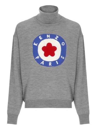 Kenzo Target Sweater In Gris Perle