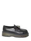 Valentino 45mm One Stud Leather Loafers In Grey