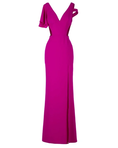 Gemy Maalouf Asymmetrical Crepe Long Dress - Long Dresses In Pink