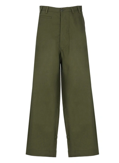 Kenzo Oversized Straight Pant Pants In Khaki
