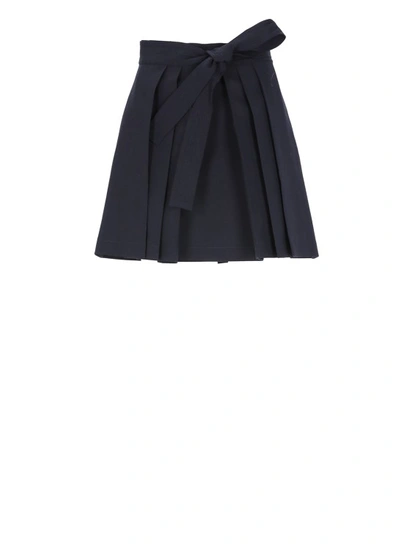 Kenzo Pleated Mini Skirt In Black