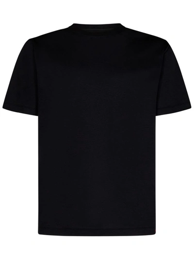 Kiton Blue Cotton Jersey T-shirt In Black