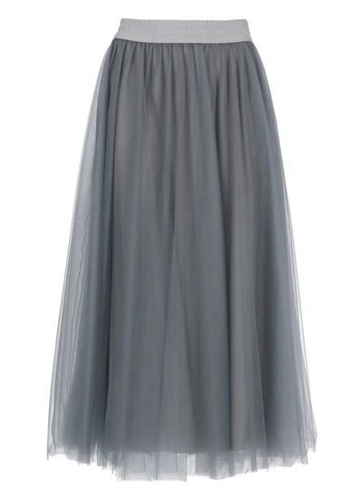 Fabiana Filippi High-waisted Tulle Skirt In Grey