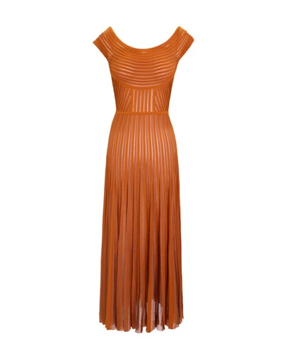 Gemy Maalouf Off-shoulder Havane Knit Dress - Midi Dresses In Brown