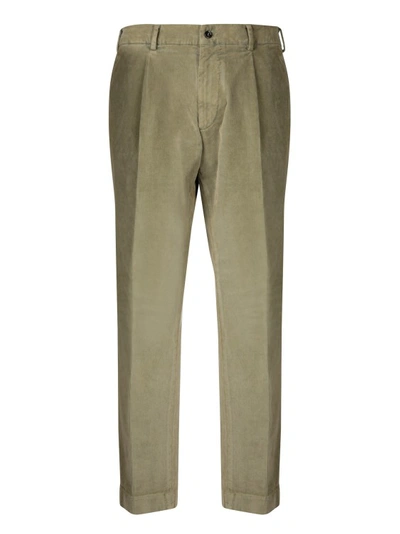 Dell'oglio Cotton Blend Trousers In Green