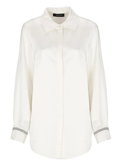 Fabiana Filippi Long-sleeve Satin Shirt In White