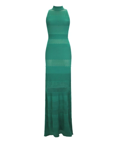 Gemy Maalouf Slim Fitted Knit Dress - Long Dresses In Blue