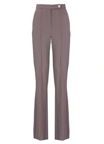 Elisabetta Franchi Crepe Flared Trousers In Grey