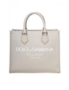 DOLCE & GABBANA SHOPPING BAG IN FABRIC WITH RUBBER LOGO