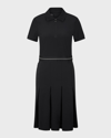 Bogner Jana Polo Midi Dress With Pleated Skirt In Black