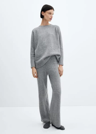 Mango Oversize Knit Sweater Grey