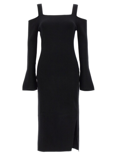 Twinset Off-shoulder Knit Dress In Black