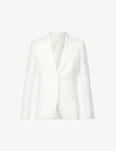 Max Mara Linen-twill Blazer In White