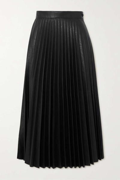 Mm6 Maison Margiela Black Pleated Midi Skirt
