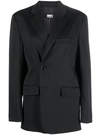 Mm6 Maison Margiela Asymmetric Tailored Blazer In Black