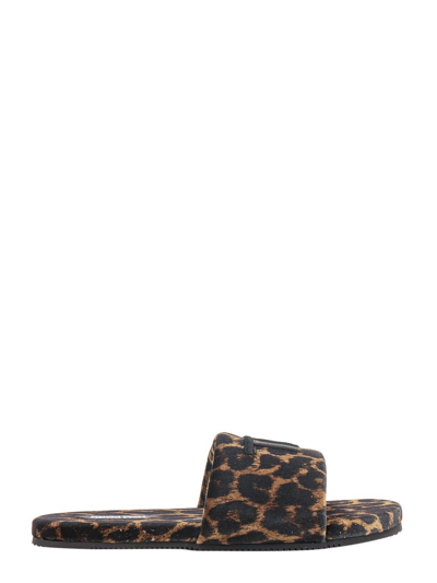 Tom Ford Leopard-print Slides In Brown