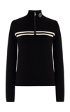 SPORTY AND RICH HALF-ZIP COTTON-BLEND TOP