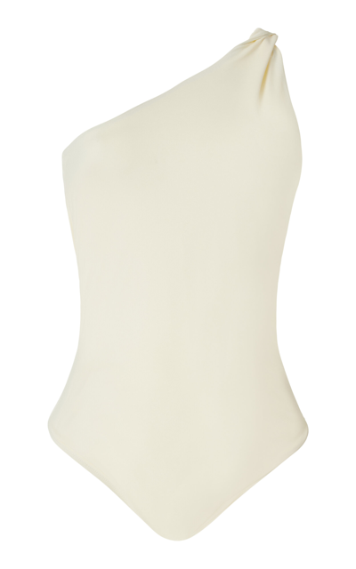 Bondi Born Callie Asymmetric One-piece Swimsuit In Ivory