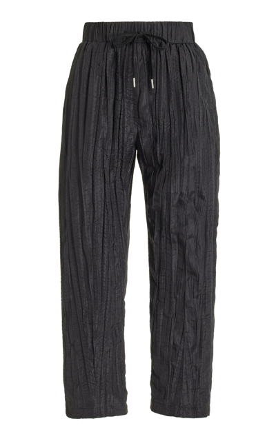 Third Form Rolling Wave Crinkled Straight-leg Pants In Black