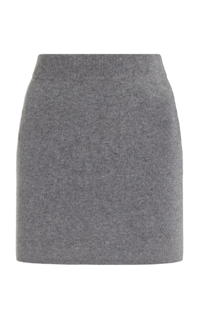 Aexae Knit Cashmere Mini Skirt In Grey