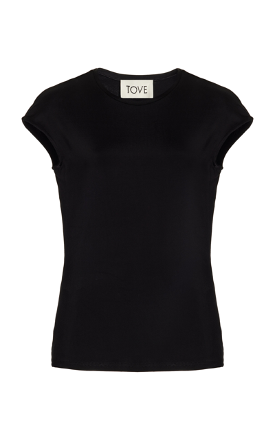 Tove Deca Stretch-jersey Top In 黑色