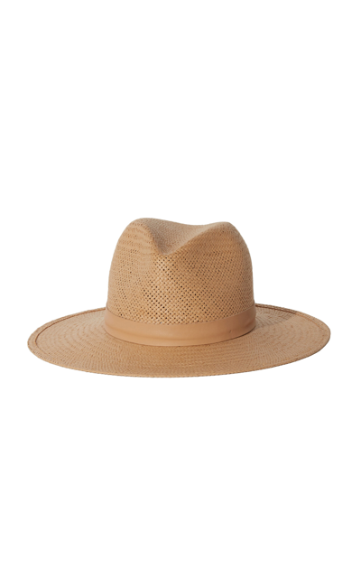 Janessa Leone Simone Handwoven Hat In Tan