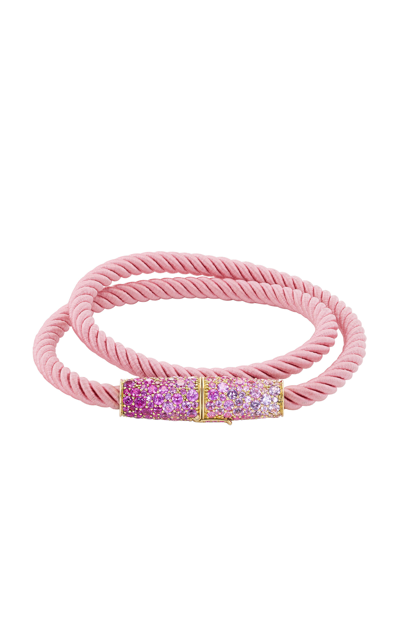 Emily P Wheeler 18k Rose Gold Sapphire; Silk Wrap Bracelet In Pink