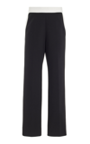 TOVE FEMI COTTON-BLEND FAILLE STRAIGHT-LEG TROUSERS