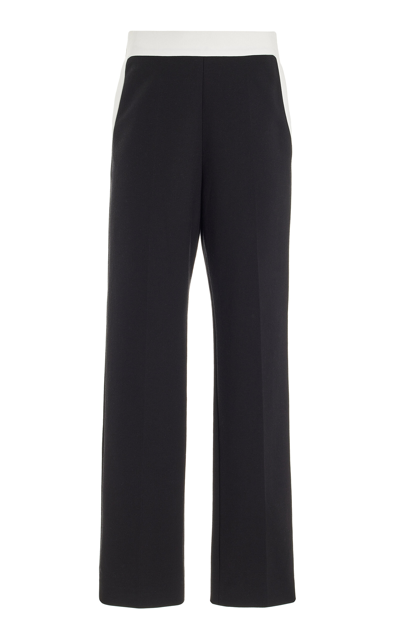 Tove Femi Cotton-blend Faille Straight-leg Trousers In Black