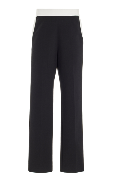 Tove Femi Cotton-blend Faille Straight-leg Trousers In 블랙