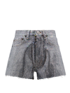 Maison Margiela All-over Rhinestone Mini Shorts In Silver