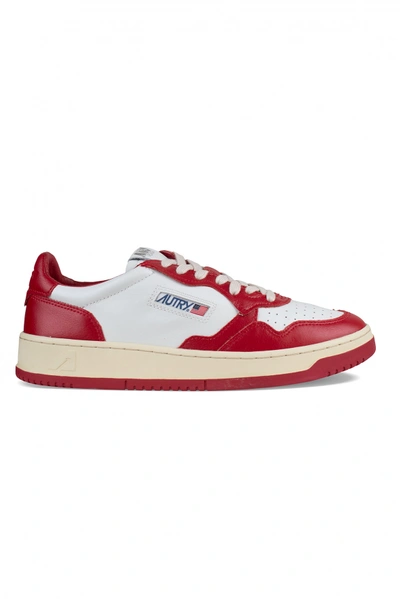 Autry Medalist Low Two-tone Sneakers In White,red