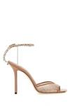 Jimmy Choo Embellished Strap Open Toe Stiletto Heel Sandals In Pink