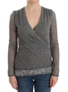 ERMANNO SCERVINO WOOL BLEND STRETCH LONG SLEEVE WOMEN'S SWEATER