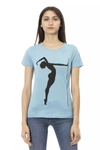 Trussardi Action Light-blue Cotton Tops & T-shirt In Blue