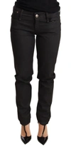Ermanno Scervino Chic Black Low Waist Skinny Jeans In Black