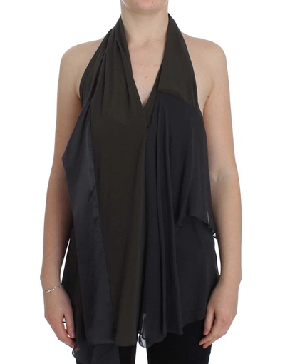 CORA GROPPO BLUE STRETCH BLOUSE WOMEN'S TOP