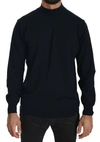 Mila Schön Elegant Dark Blue Pullover Sweater In Blue