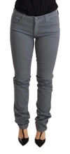 Ermanno Scervino Gray Low Waist Skinny Slim Trouser Cotton Jeans In Grey