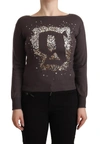 JOHN GALLIANO WOOL SEQUINED LONG SLEEVES PULLOVER WOMEN'S SWEATER
