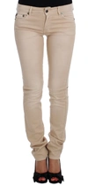 Cavalli Women  Wash Slim Fit Cotton Stretch Jeans In Beige