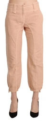Ermanno Scervino Beige Mid Waist Cropped Cotton Trouser Pants In Beige