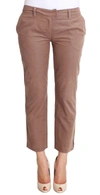 Costume National Chic Brown Cropped Corduroy Pants In Brown
