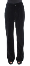 Ermanno Scervino Women  Velvet Cotton Straight Legs Pants In Black