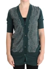 Pink Memories Lace Cotton Cardigan Sweater In Green