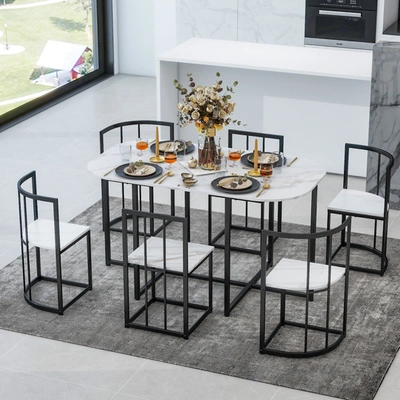 Simplie Fun Dining And Kitchen Set In Iron In Black