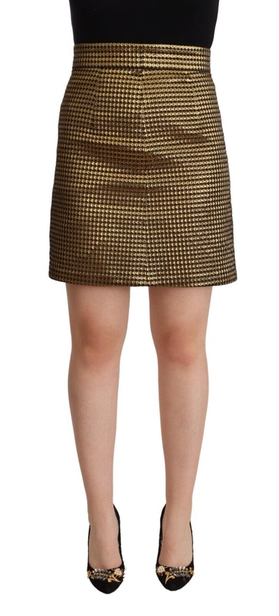 Boutique Moschino A-line Above Knee Casual Women's Skirt In Gold