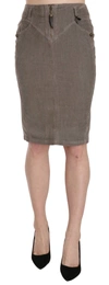 Just Cavalli Corduroy Pencil Straight A-line Skirt In Grey