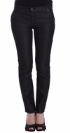 Ermanno Scervino Chic Dark Blue Low Waist Skinny Jeans In Black