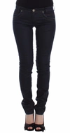 Ermanno Scervino Chic Dark Blue Low Waist Skinny Jeans In Blue